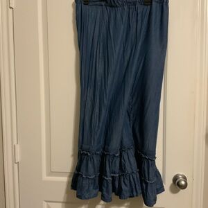 Blue Ruffled Women's Skirt